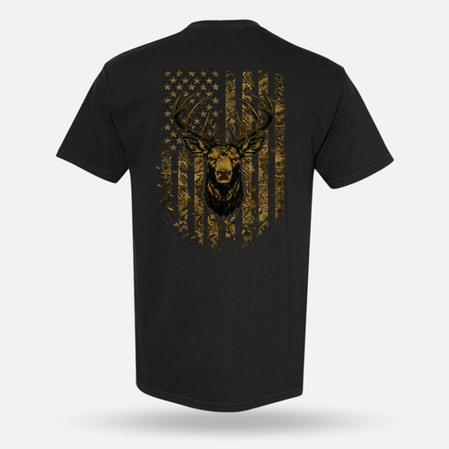 American Flag Camo Buck Tee
