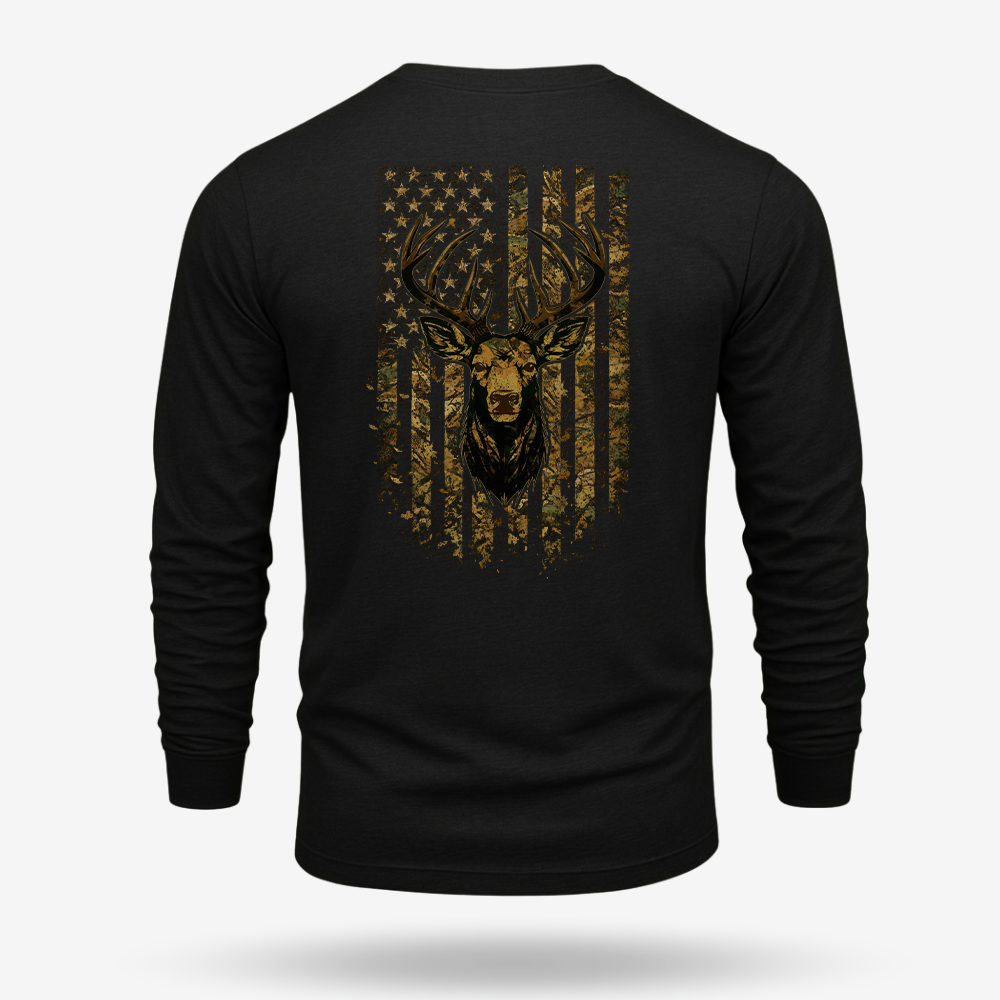 American Flag Camo Buck Long Sleeve
