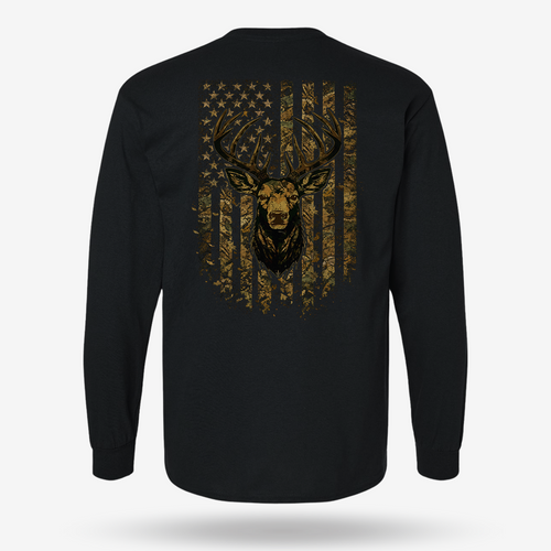 American Flag Camo Buck Long Sleeve