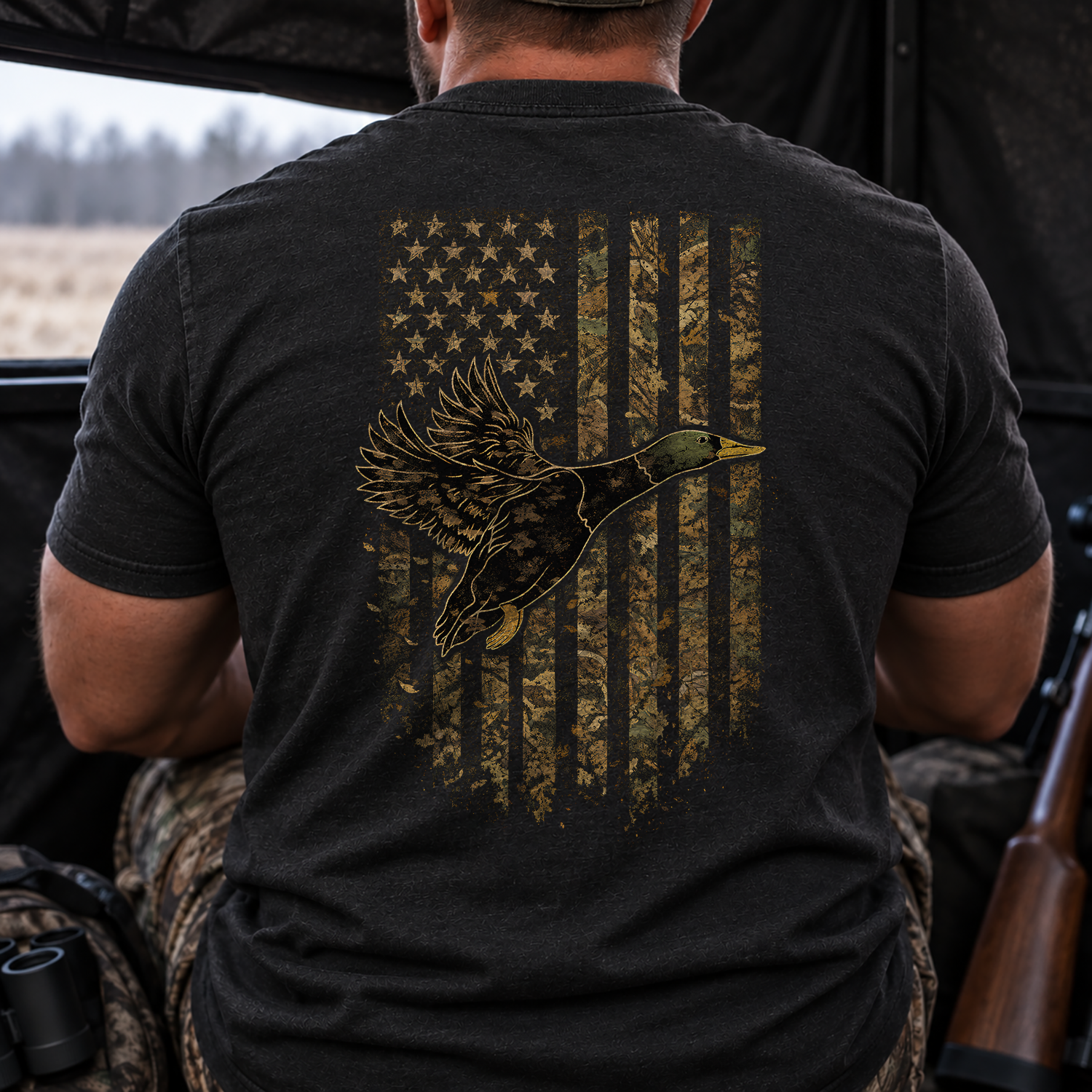 American Flag Camo Duck Tee