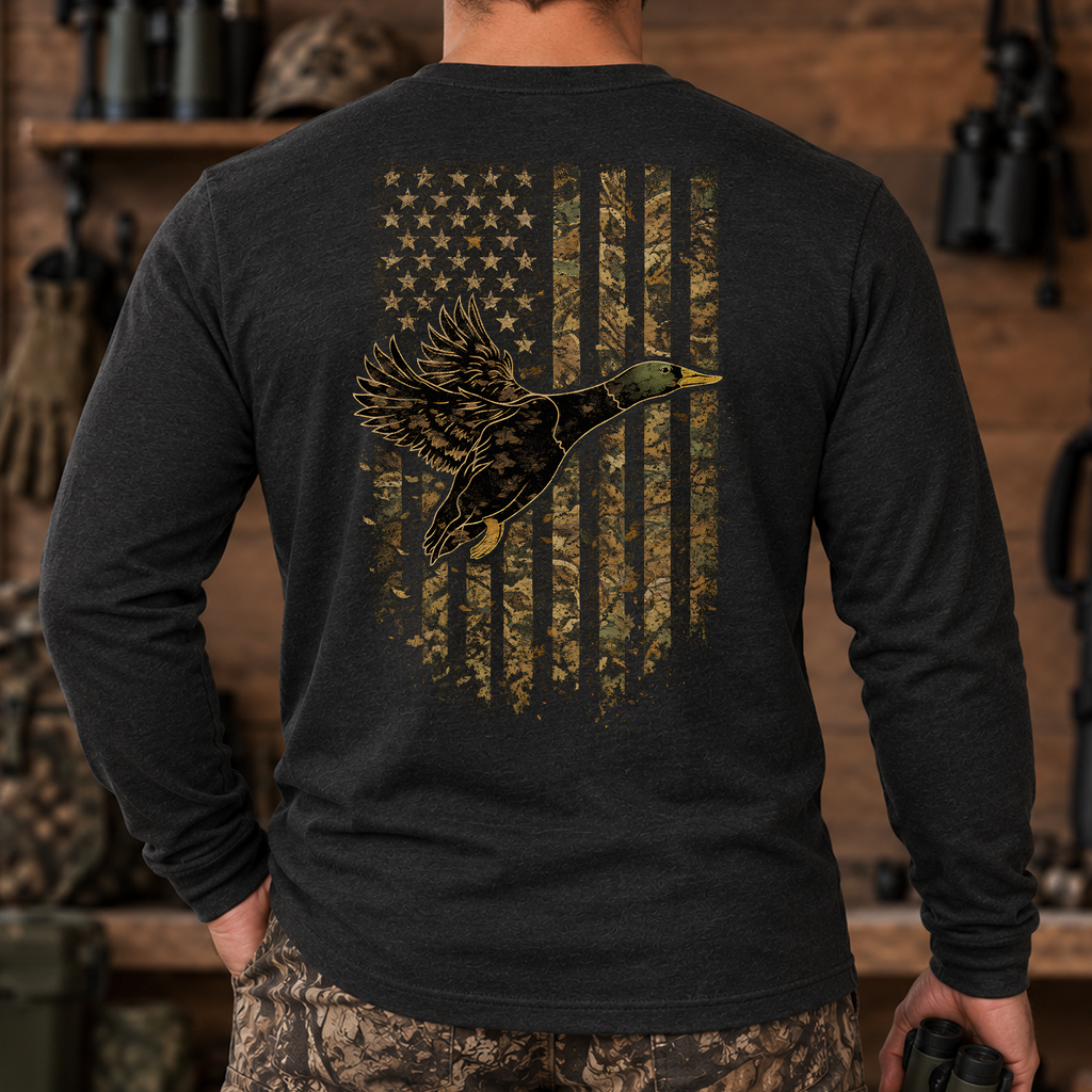 American Flag Camo Duck Long Sleeve