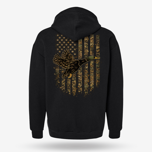 American Flag Camo Duck Hoodie