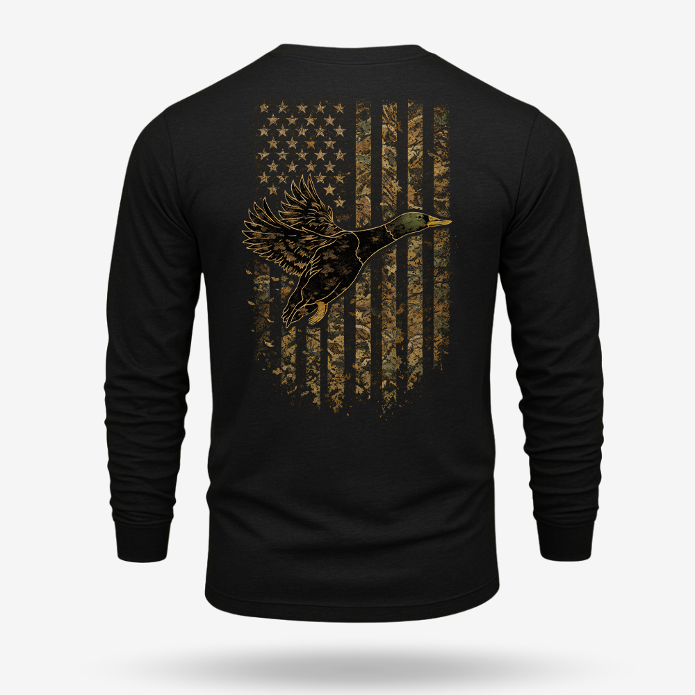 American Flag Camo Duck Long Sleeve