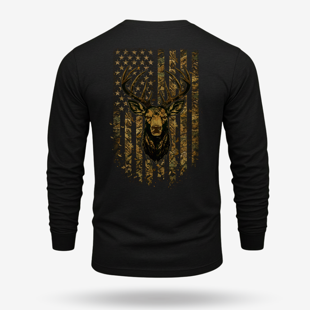 American Flag Camo Buck Long Sleeve