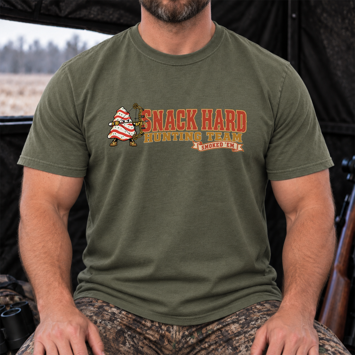 Snack Hard Hunting Team (Bow) Tee