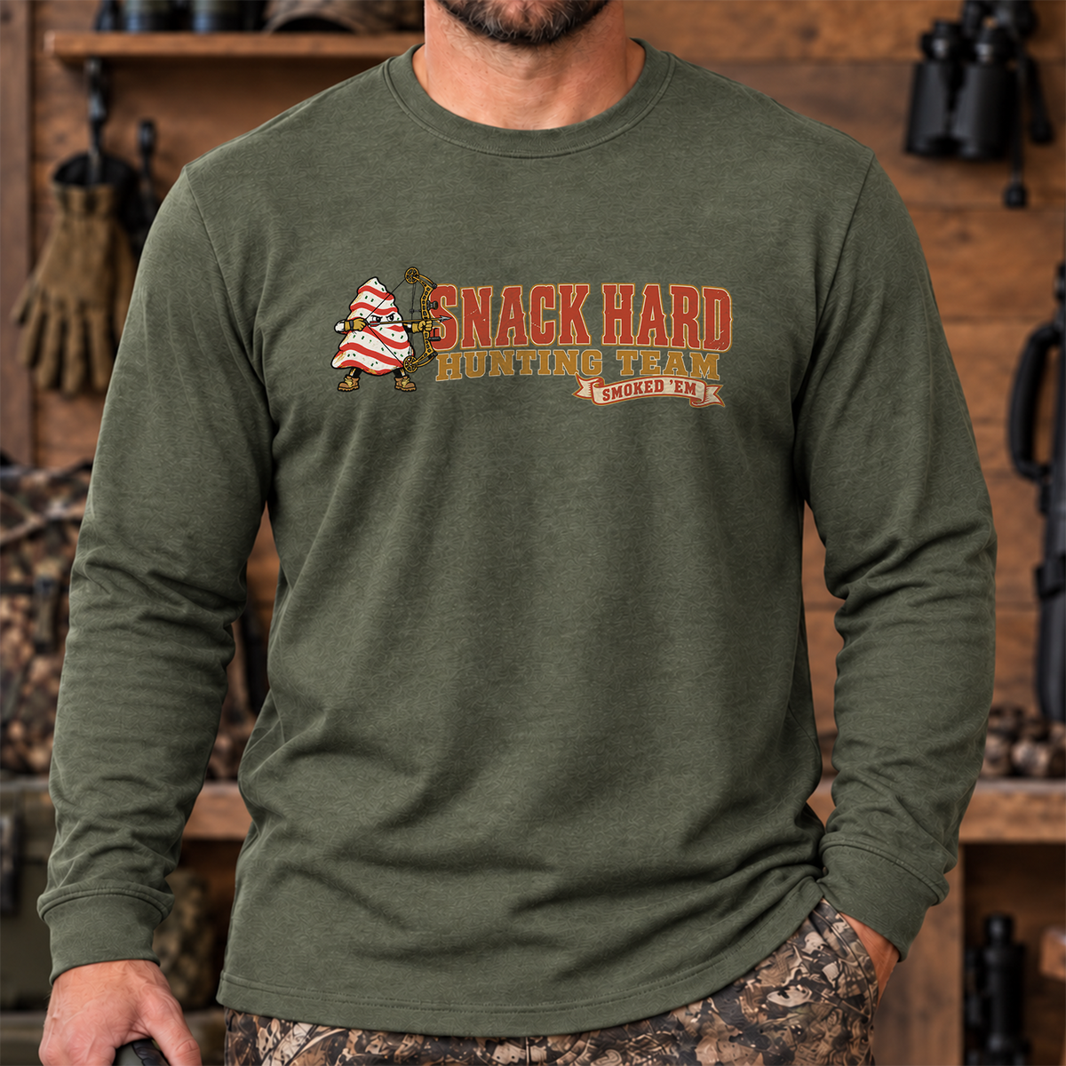 Snack Hard Hunting Team (Bow) Long Sleeve