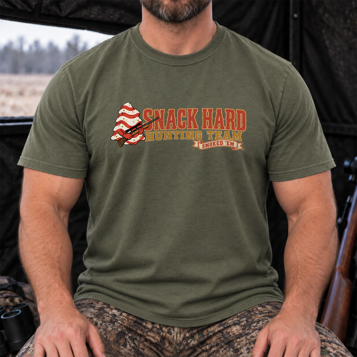 Snack Hard Hunting Team Tee
