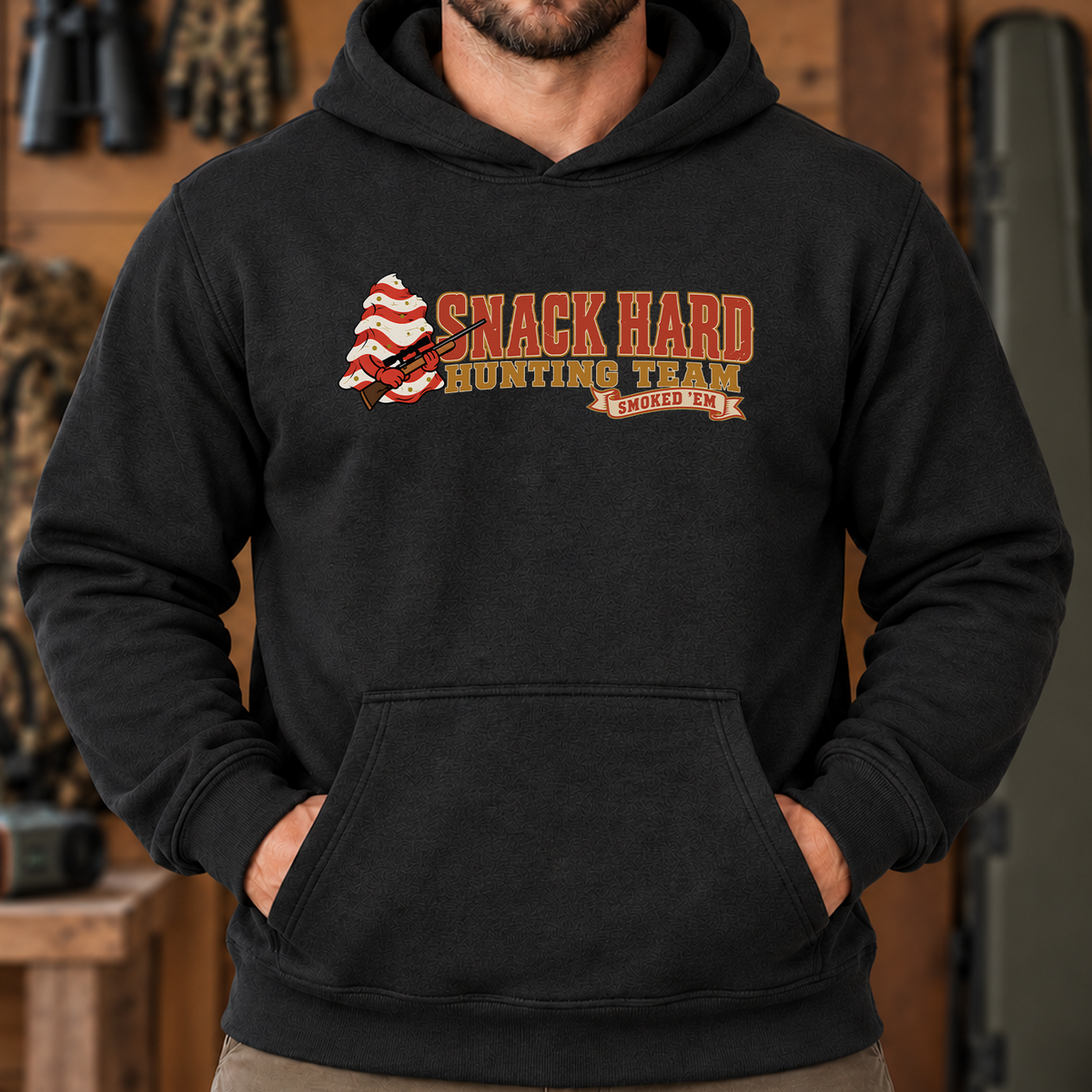 Snack Hard Hunting Team Hoodie