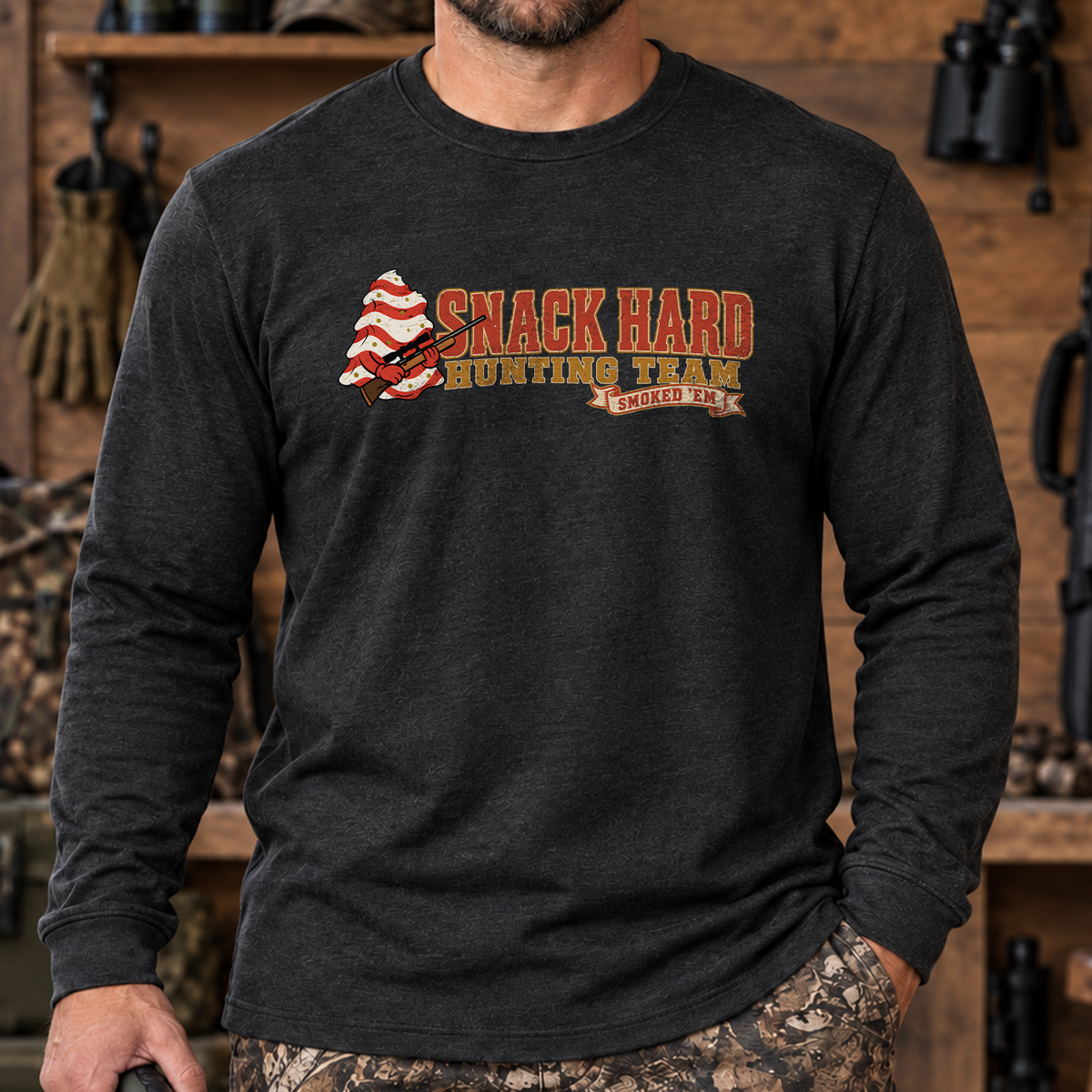 Snack Hard Hunting Team Long Sleeve