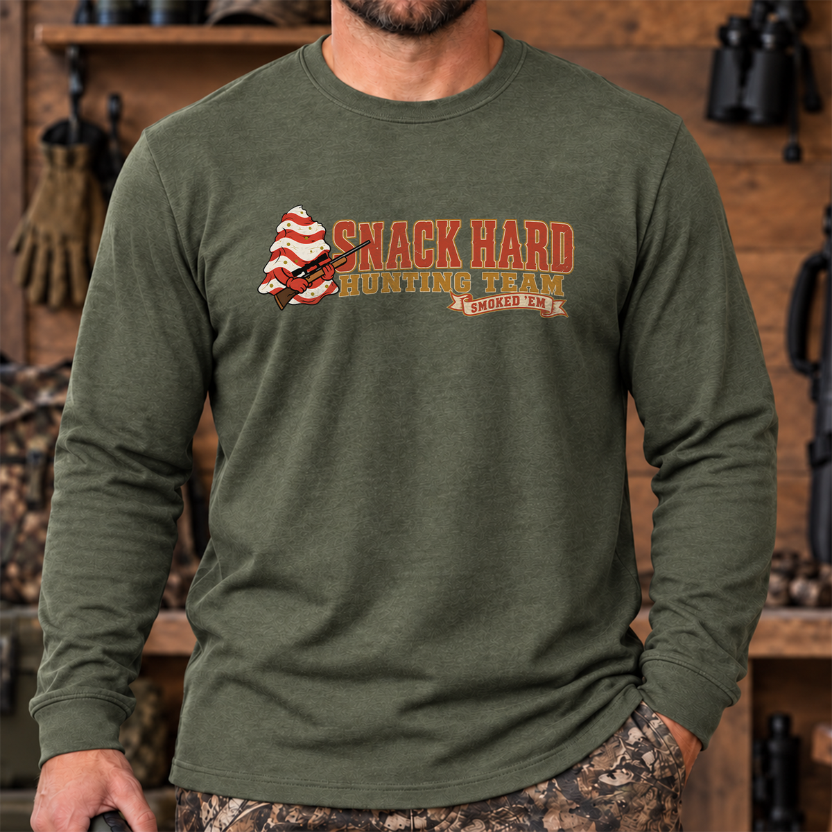 Snack Hard Hunting Team Long Sleeve
