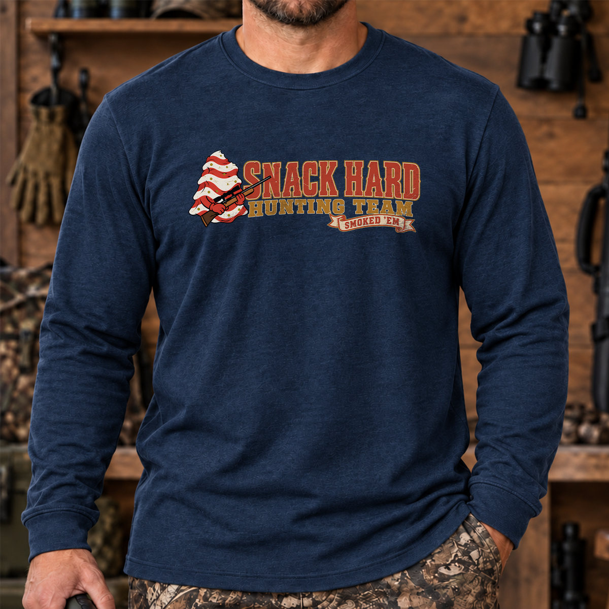 Snack Hard Hunting Team Long Sleeve